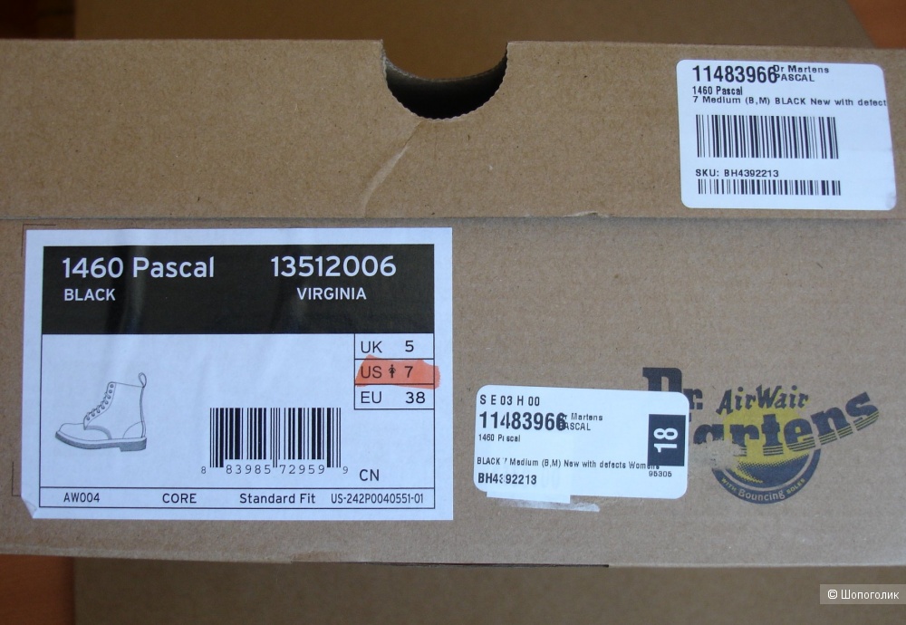 Ботинки Dr. Martens 1460 Pascal Virdginia, размер US 7 / UK 5 / EU 38