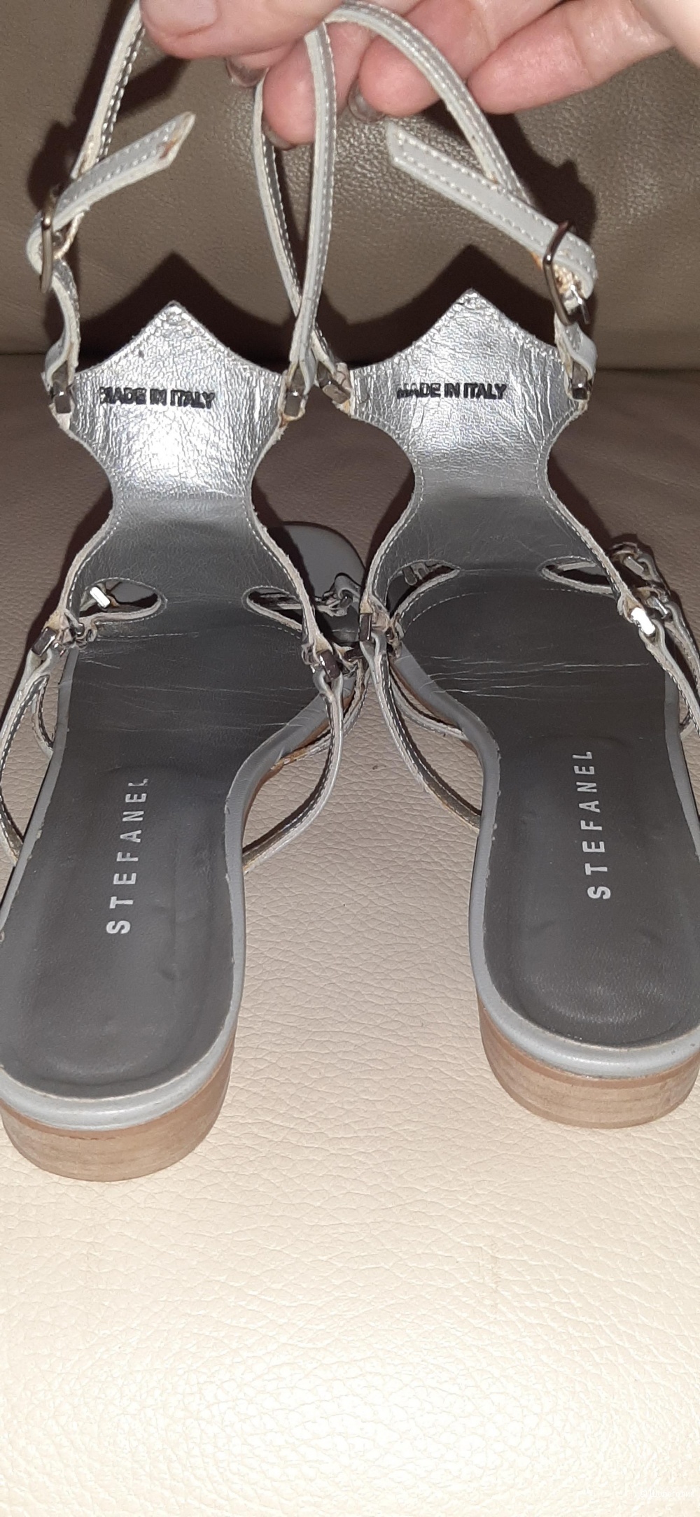 Stefanel босоножки-сандалии, серые , 39 р-р, 25 см