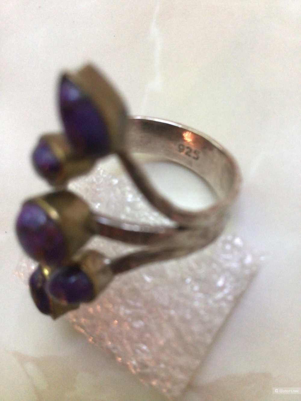 Серебряное кольцо с натуральной бирюзой, размер 17,75