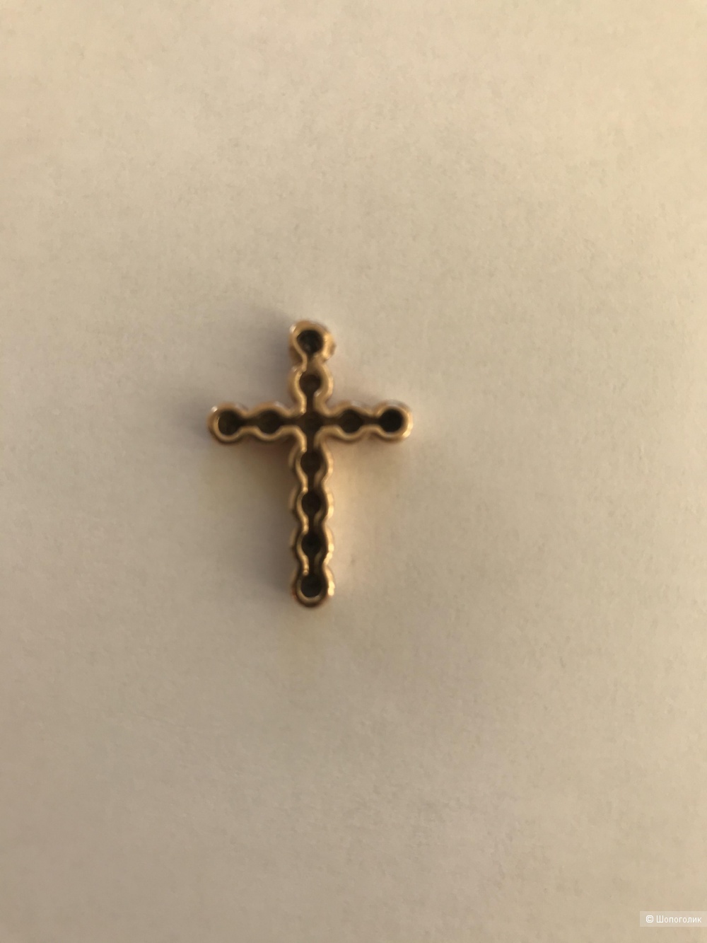 Крест из желтого золота 585 ЭПЛ Якутские бриллианты