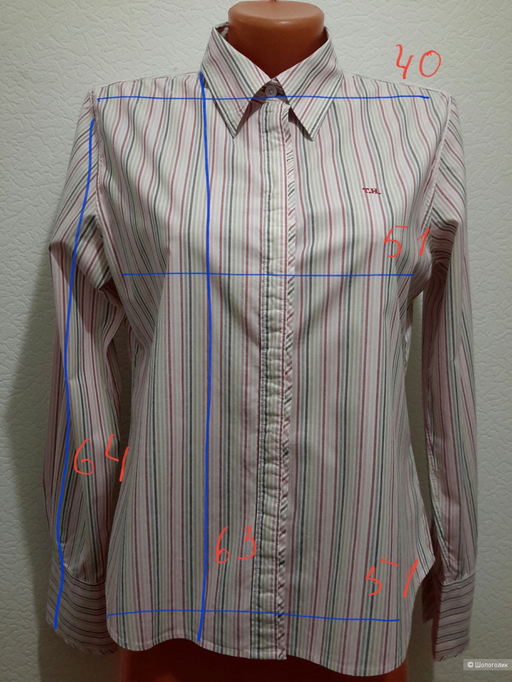 Рубашка TOMMY HILFIGER, размер 10 (48) размер