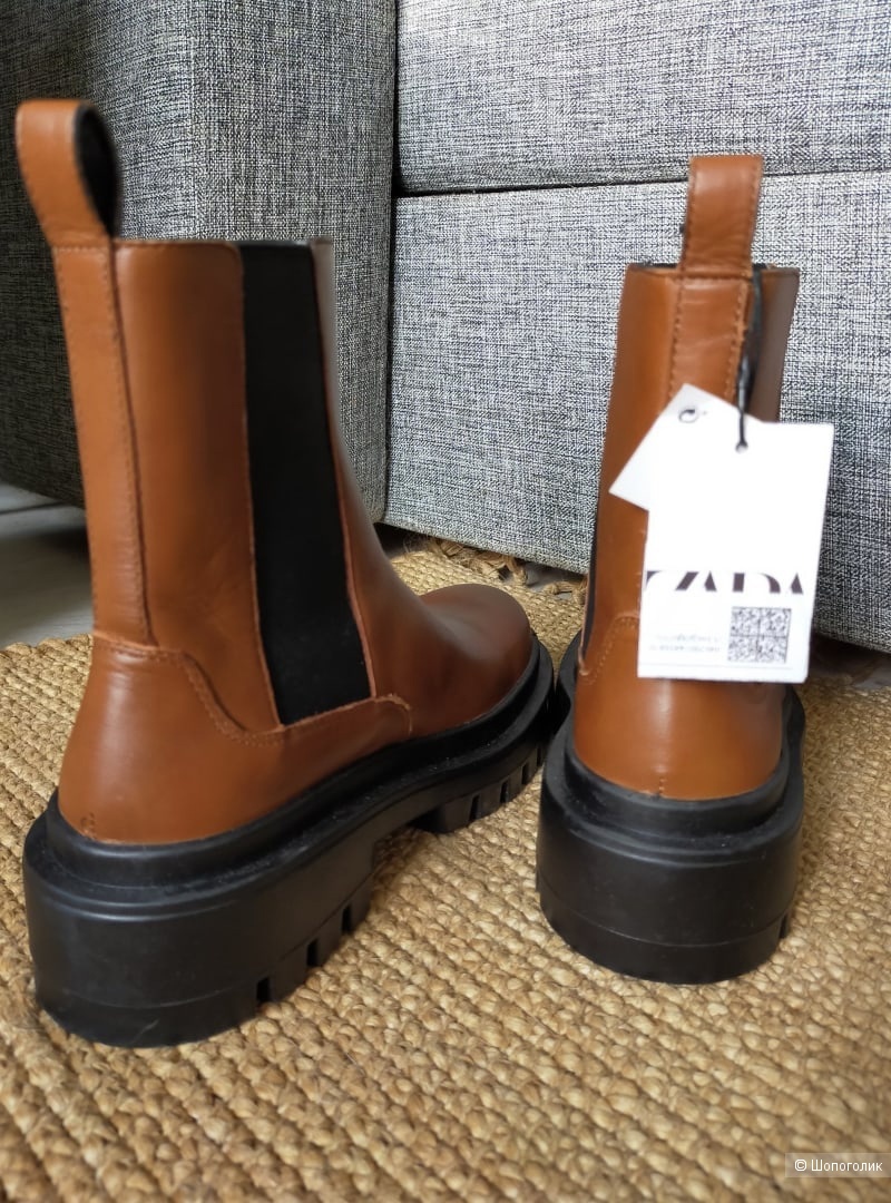 Кожаные ботильоны Zara размер 41