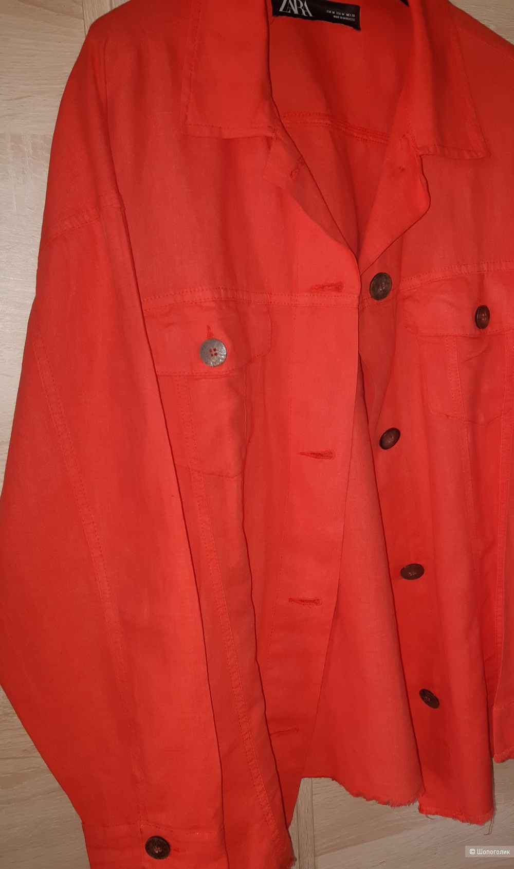 Льняная куртка-рубашка zara, размер l