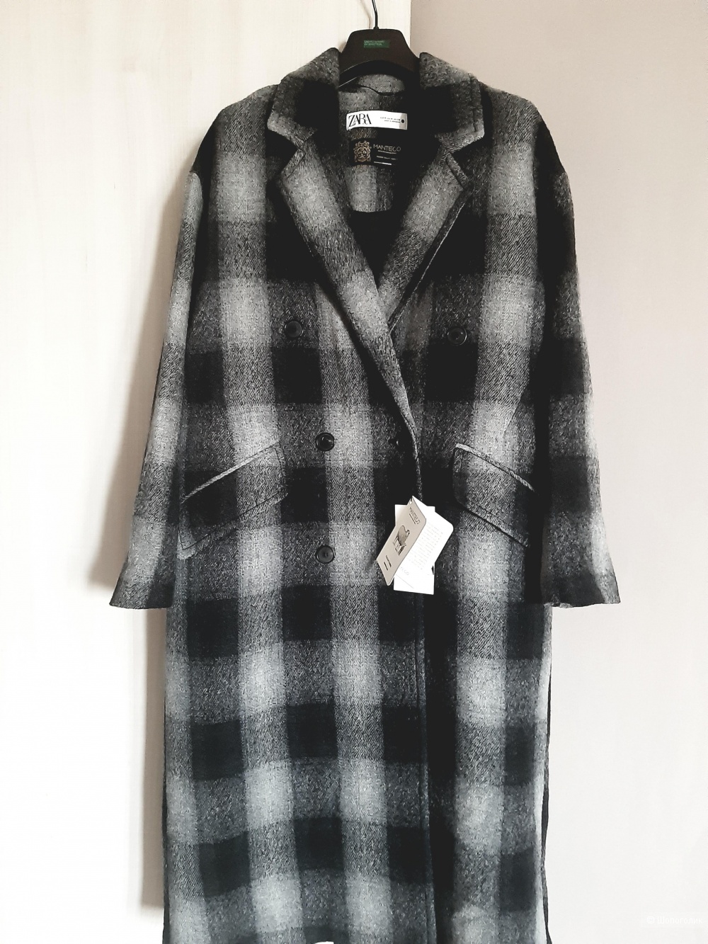 Пальто шерстяное ZARA Manteco wool , размер М