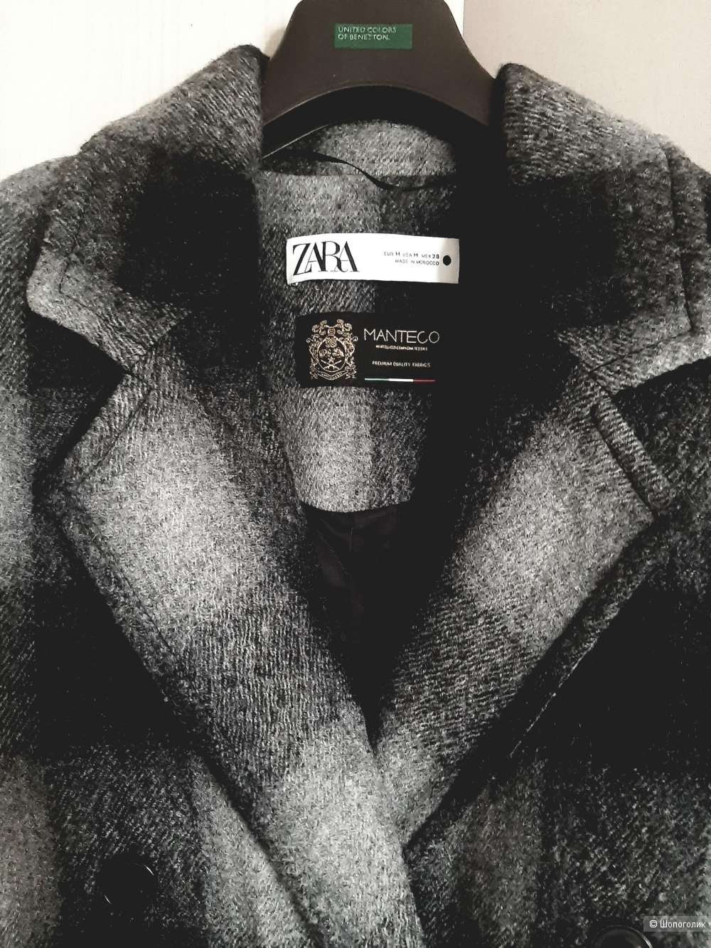 Пальто шерстяное ZARA Manteco wool , размер М