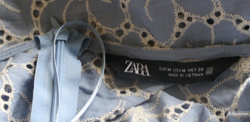 Платьице ажурное голубое Zara размер М