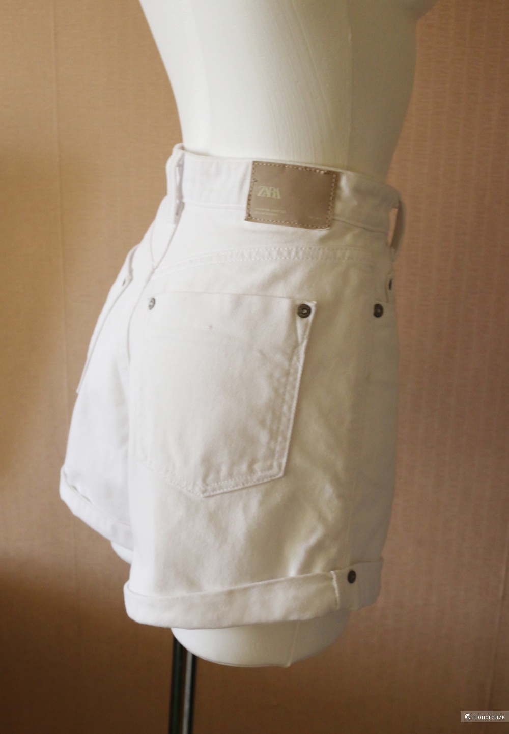 Джинсовые шорты белые Zara размер 42-44