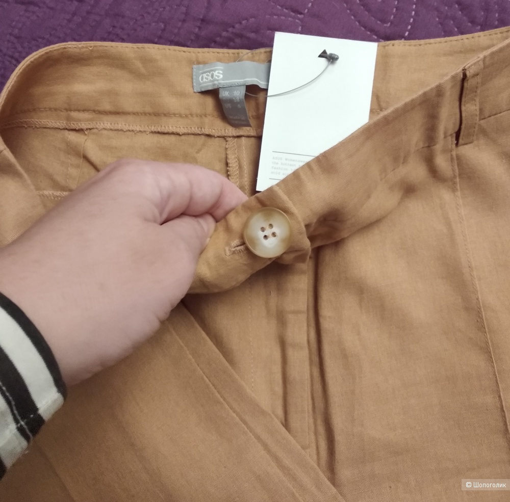 Льняные брюки ASOS DESIGN, р.44-46