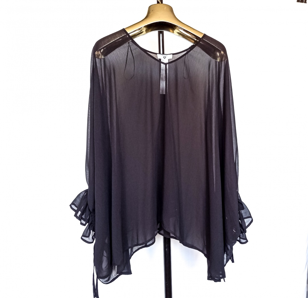 Блузка туника накидка чёрная TWINSET M, oversize, S L XL