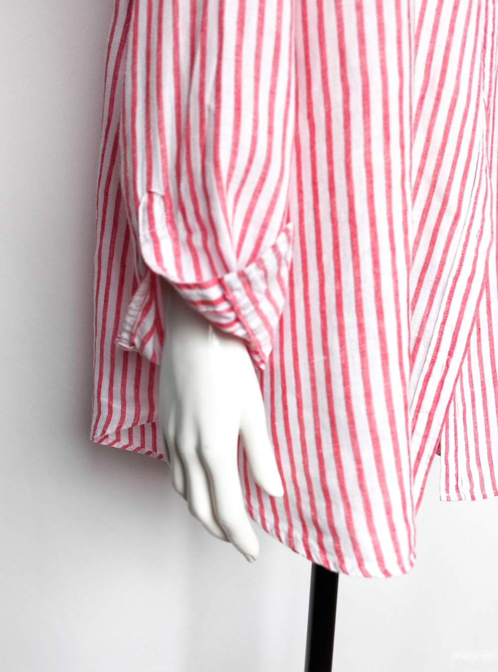 Рубашка льняная в полоску H&M+ XL XXL , oversize