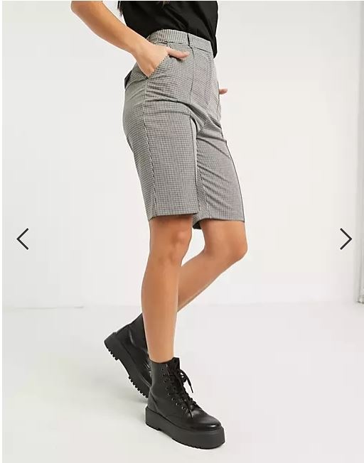 Шорты в мелкую монохромную клетку Topshop Tall, 42 размер