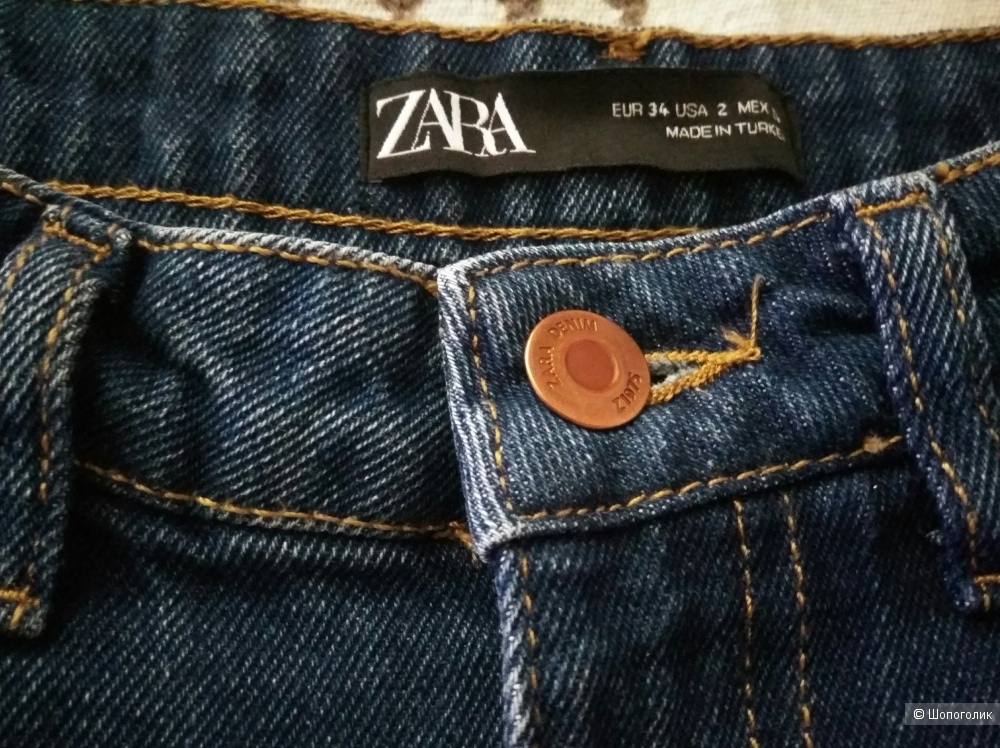 Джинсы Slouchy Zara с завышенной талией, размер 34.