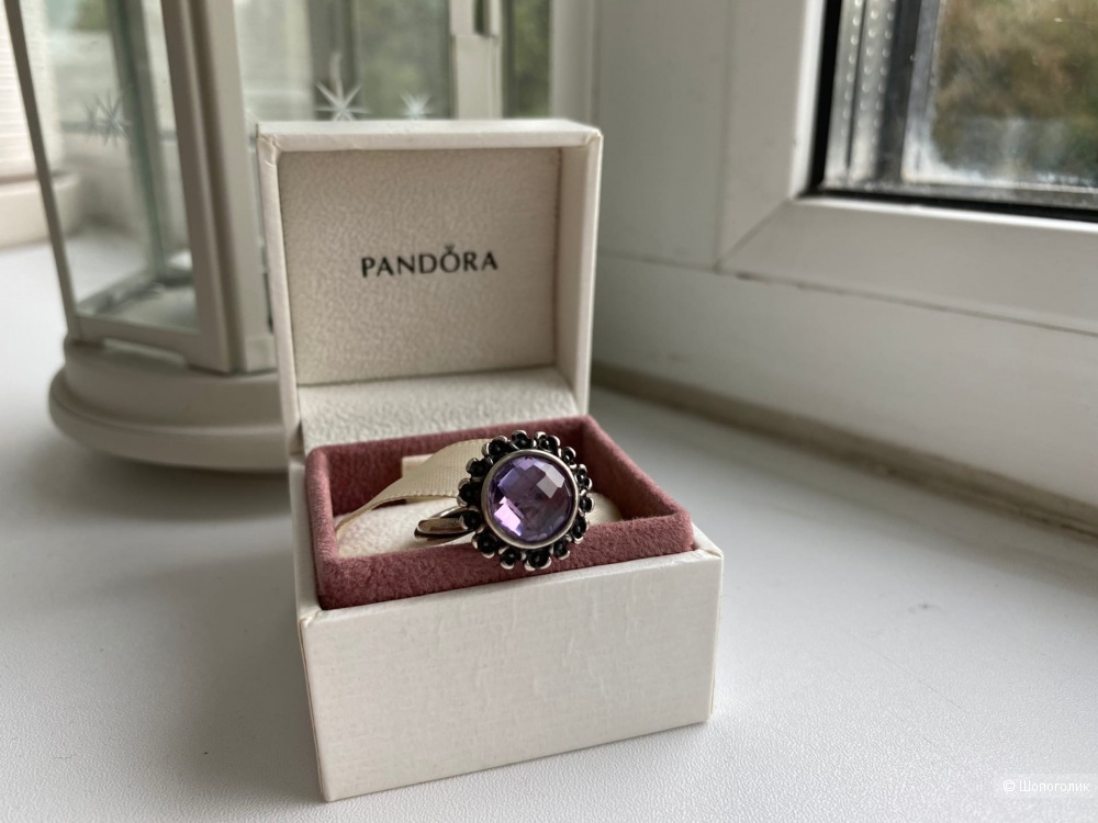 Pandora кольцо с аметистом