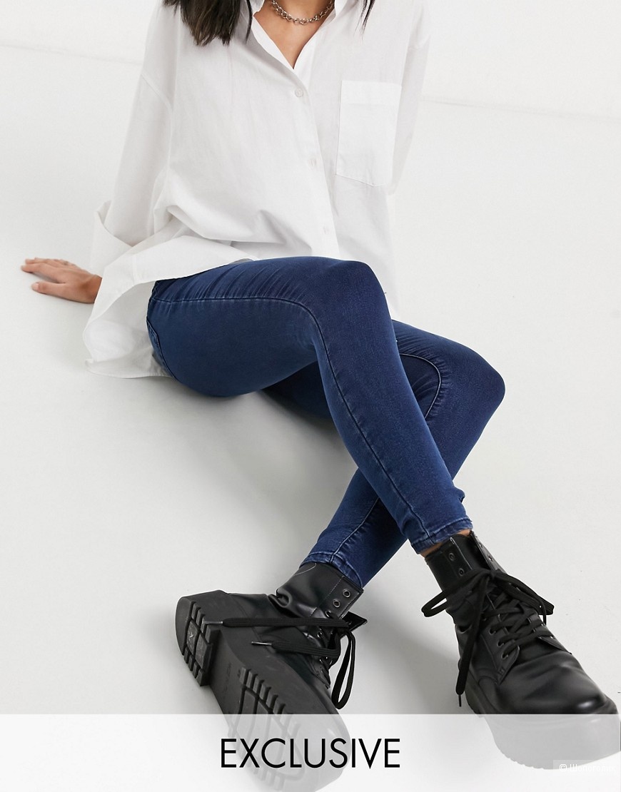 Темно-синие джинсы супер скинни COLLUSION x002, W30 L26