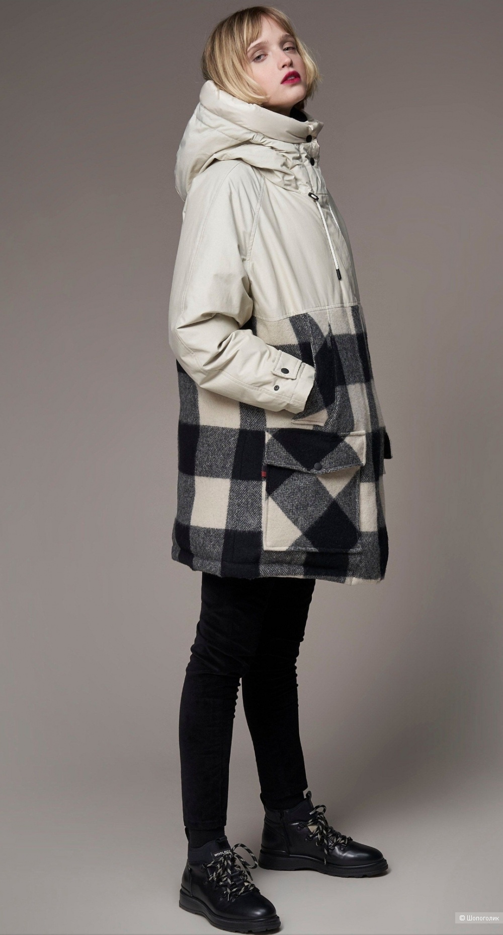 Парка пуховая Woolrich, S на M-L