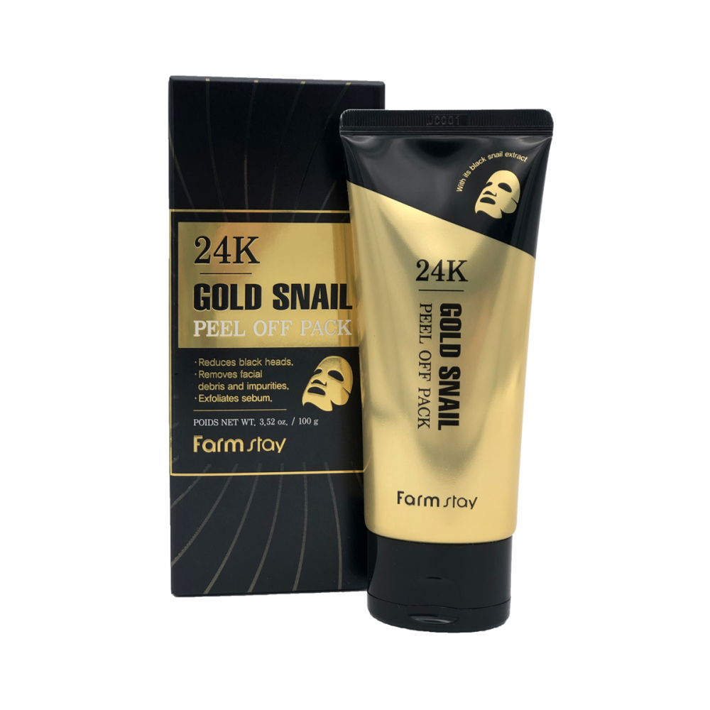 Маска-пленка с золотом и муцином улитки FarmStay 24K Gold Snail Peel Off Pack