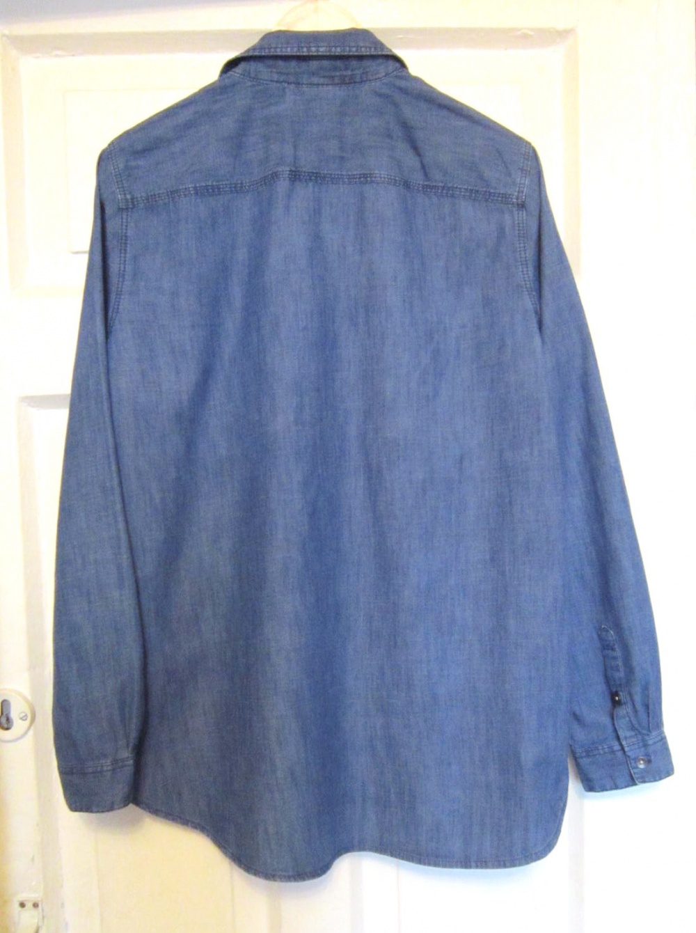 Джинсовая блуза -рубашка H&M  50/54 размер, one size.