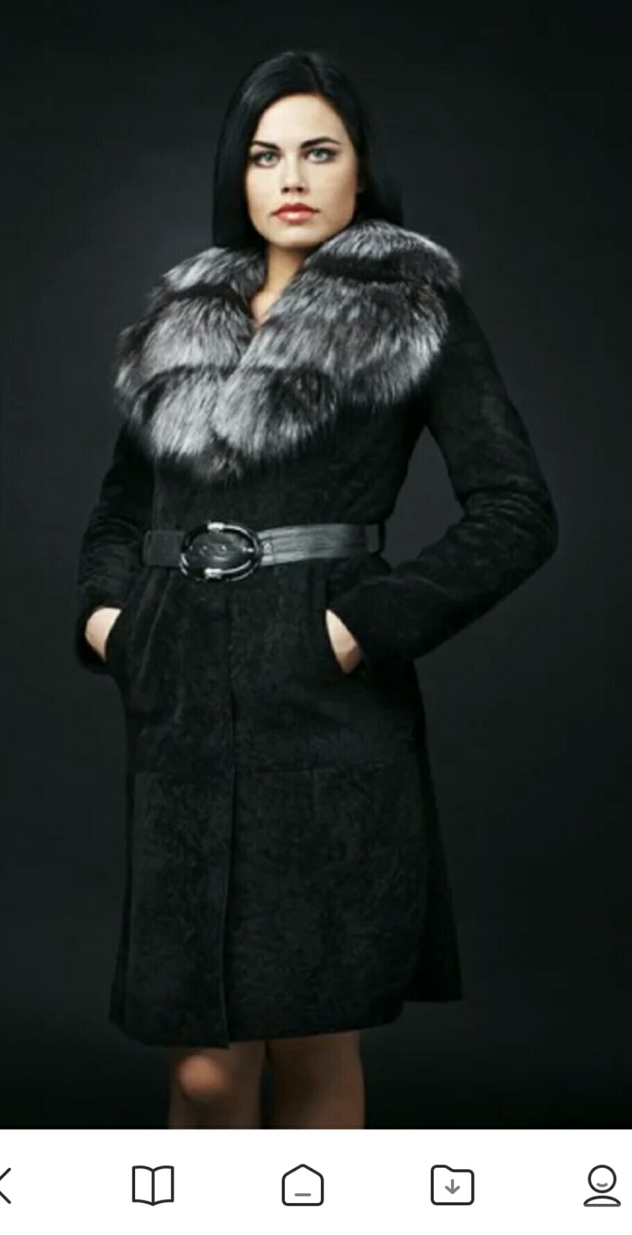 Пальто зимнее, лямка с чернобуркой "Grafinia" 42р-р.