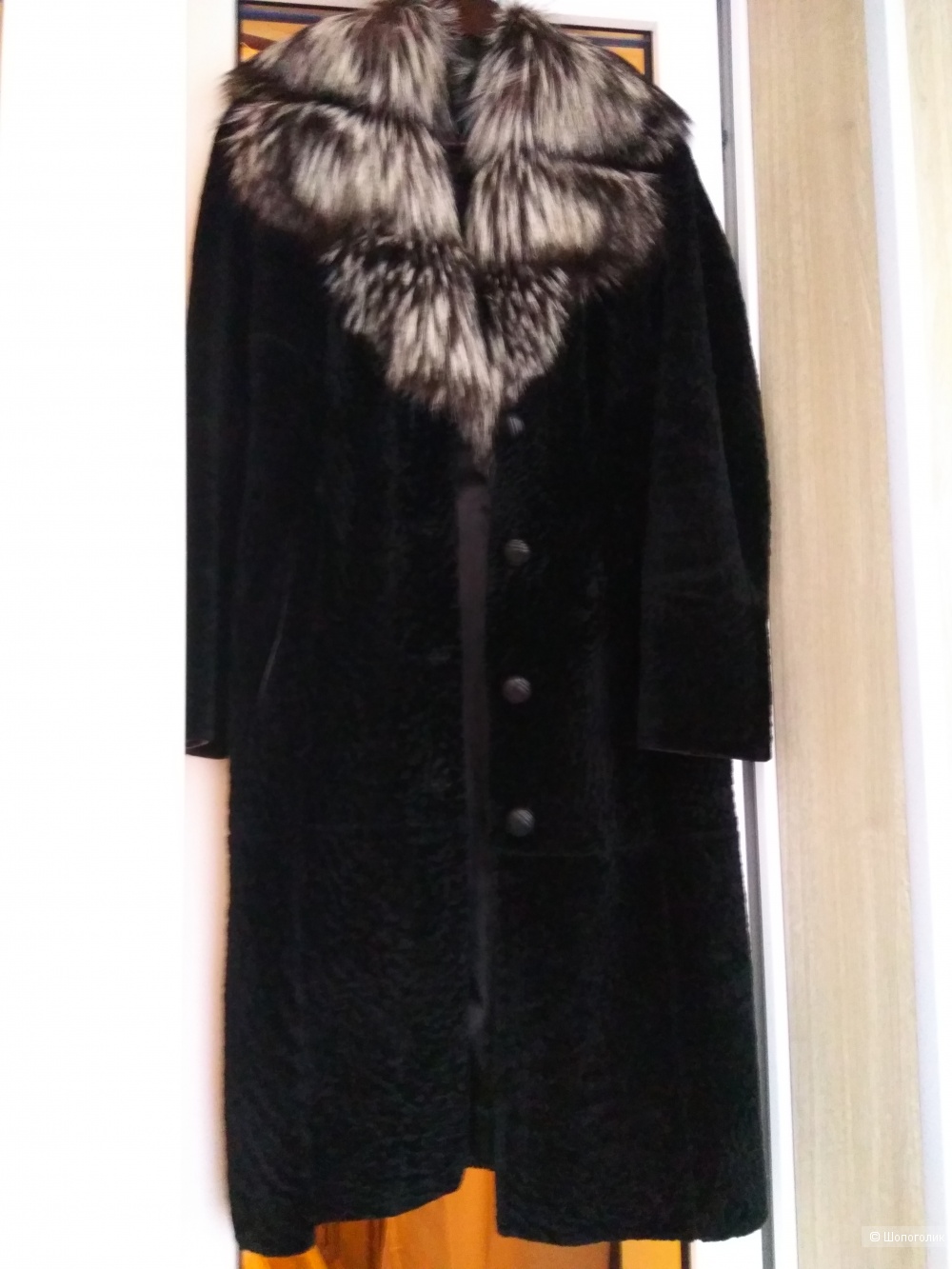 Пальто зимнее, лямка с чернобуркой "Grafinia" 42р-р.