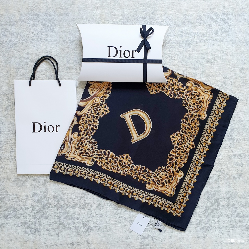Платок Christian Dior шелк черный