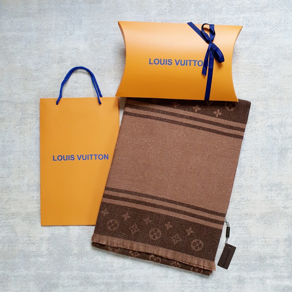 Палантин Louis Vuitton шерсть коричневый