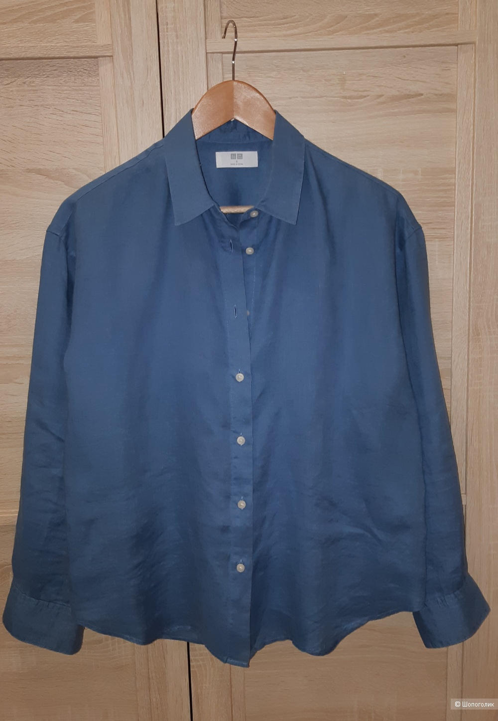 Льняная рубашка uniqlo, размер s/m
