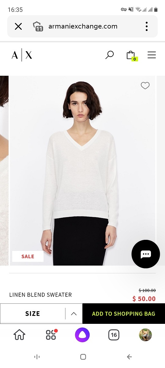 Джемпер ARMANI EXCHANGE, S