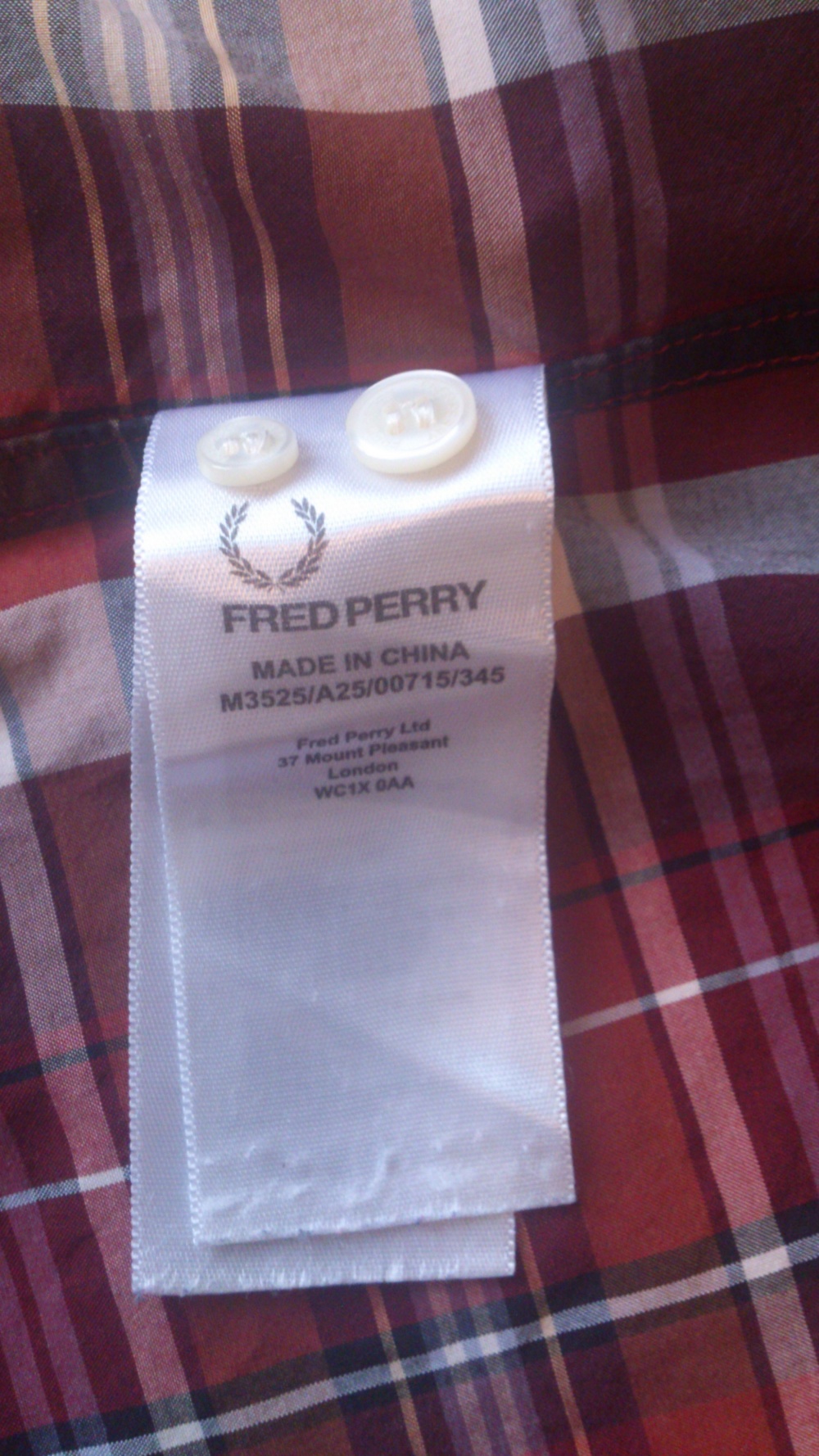 Рубашка мужская FRED PERRY M