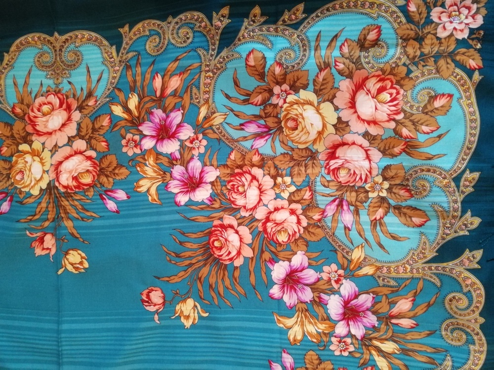 Паволовопосадкий платок "Осеннее танго"-12, 146 х 146 см