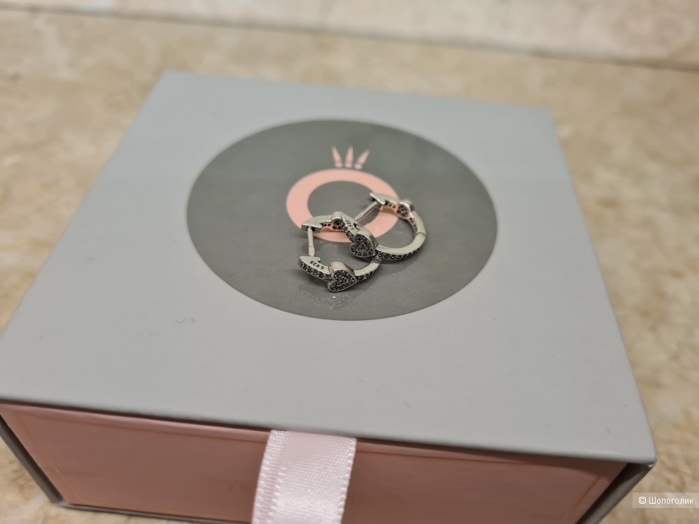 Серьги-кольца Pandora "Обольстительные сердца"