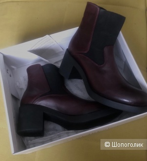 Бордовые кожаные ботинки Divareze 39 в коробке