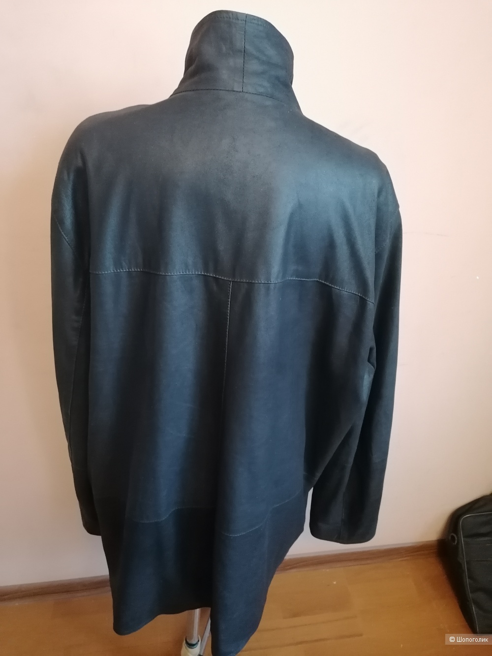 Кожаный пиджак плащ Prince размер 54