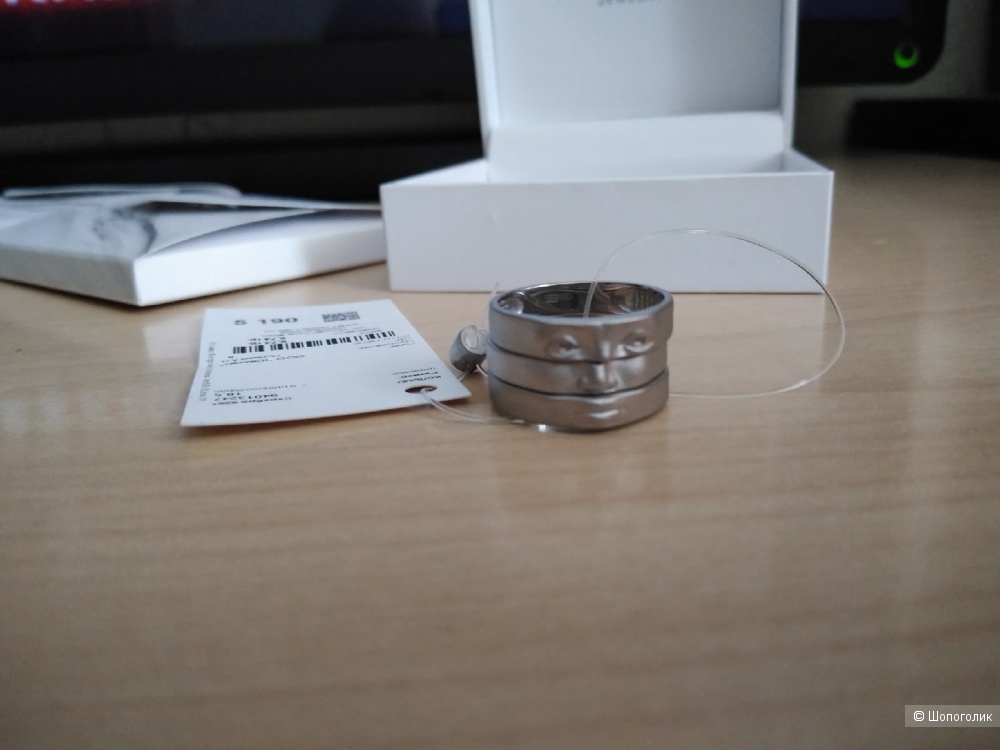 Кольцо SKLV "Лица", матированное серебро 925. Размер: 18