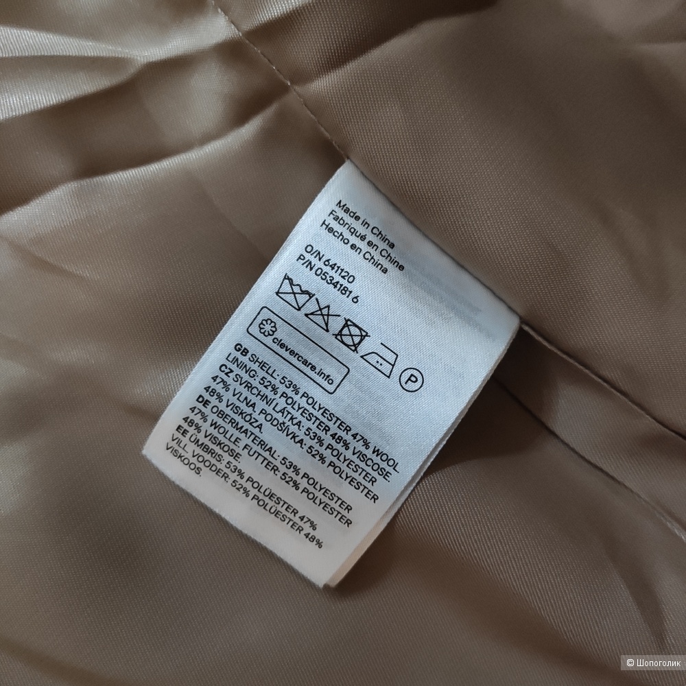 Пальто H&M, маркировка 42 EUR
