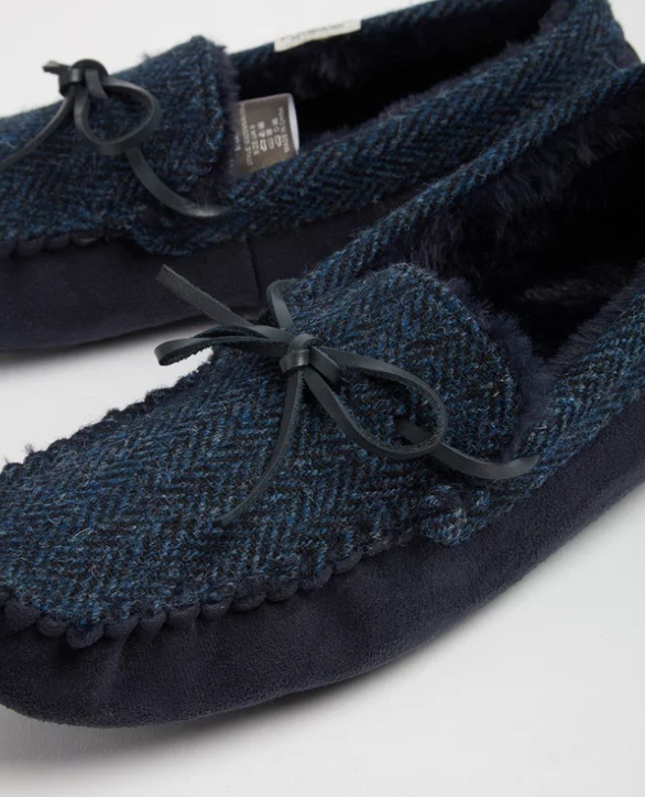 Мокасины Harris Tweed Boxed Slippers – Navy.Размер 8.