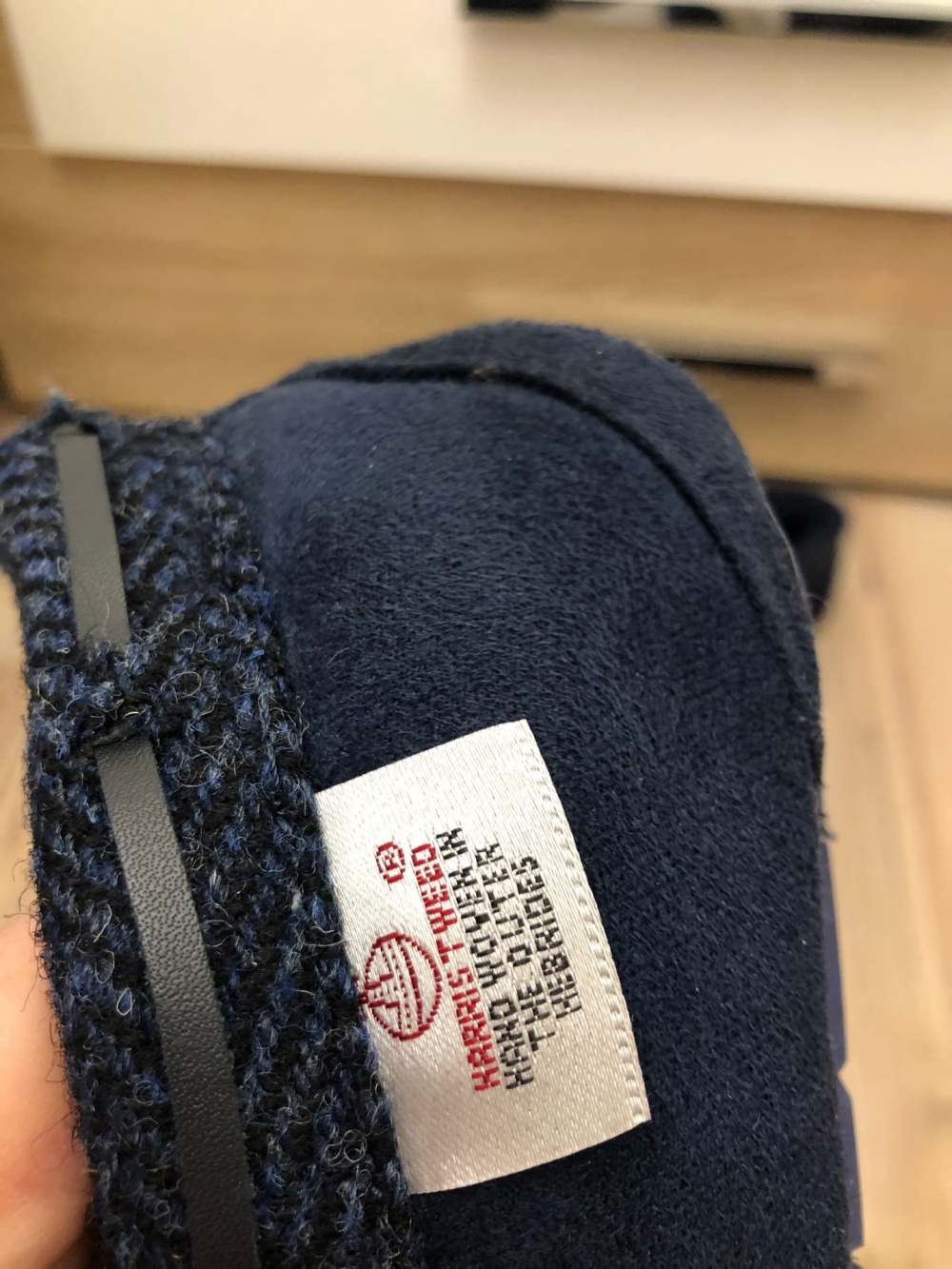 Мокасины Harris Tweed Boxed Slippers – Navy.Размер 8.