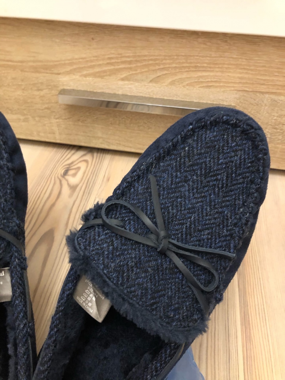 Мокасины Harris Tweed Boxed Slippers – Navy.Размер 8.