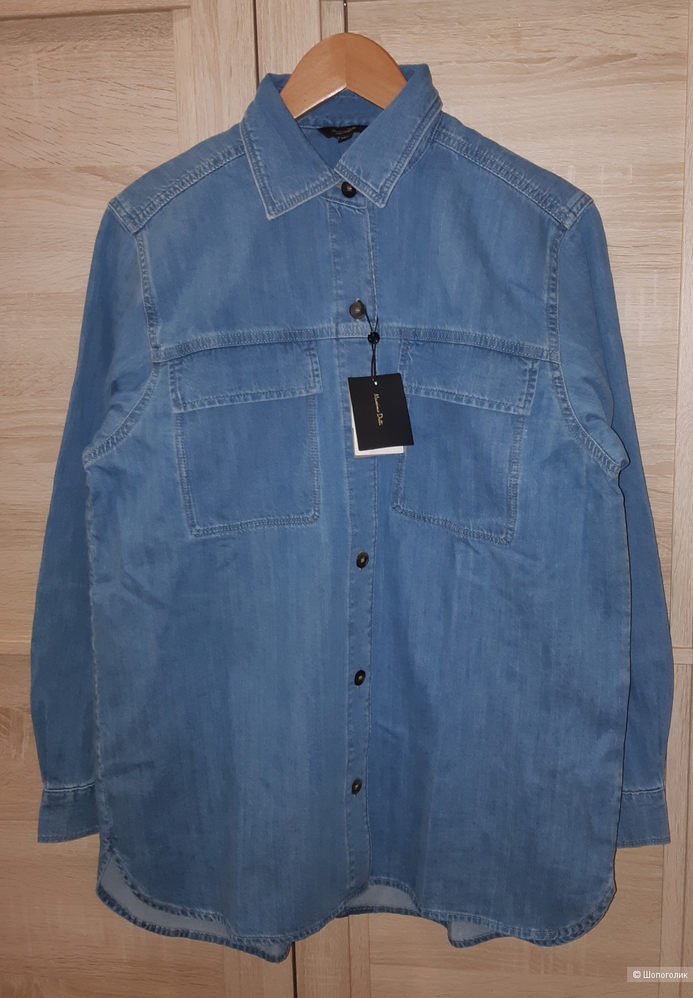 Джинсовая куртка-рубашка massimo dutti, размер xs/s