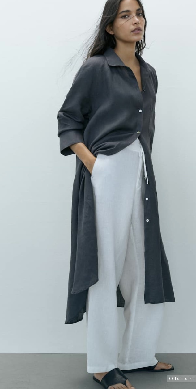 Платье рубашка изо льна Massimo Dutti, размер 34 (42)