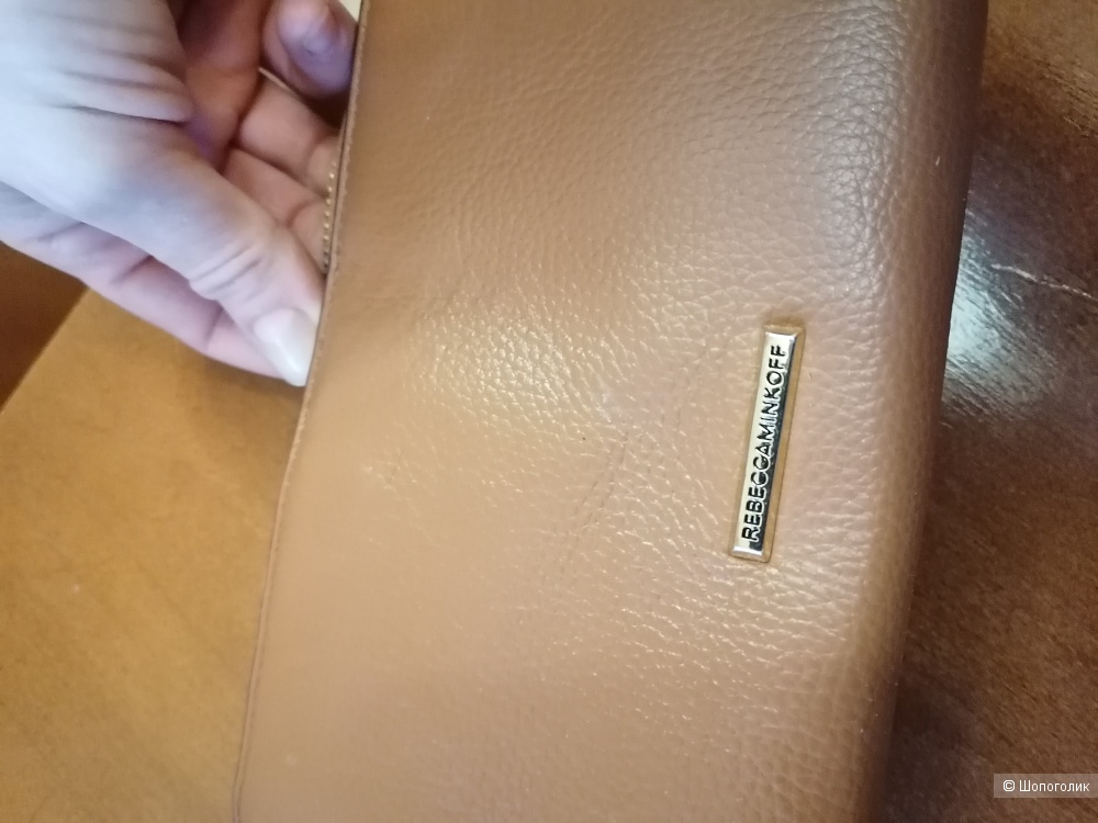 Rebecca Minkoff Regan Zip Wristlet Wallet Phone Smartphone Nude Pebbled Leather
