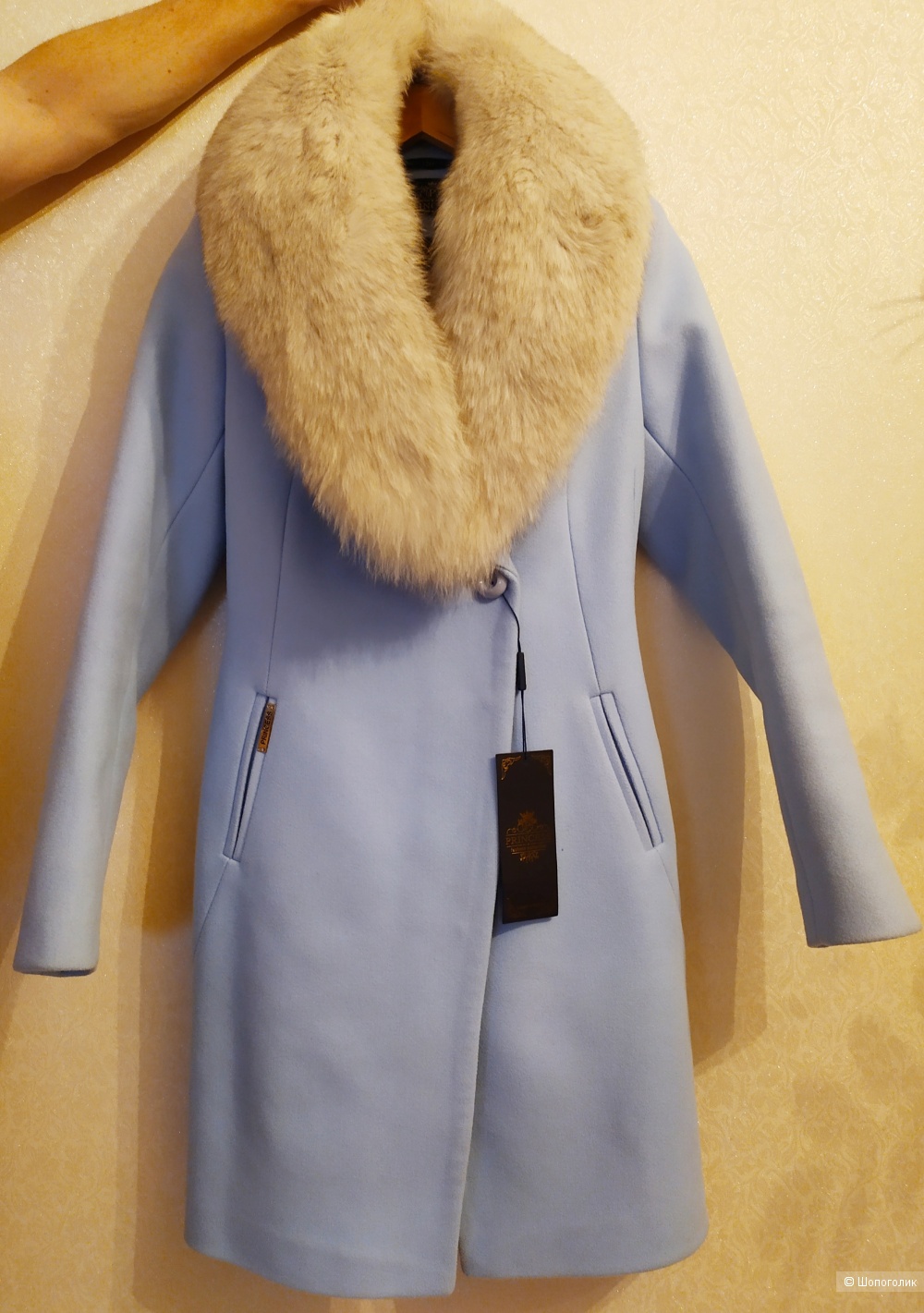 Голубое  зимнее пальто Princess Collection, размер S