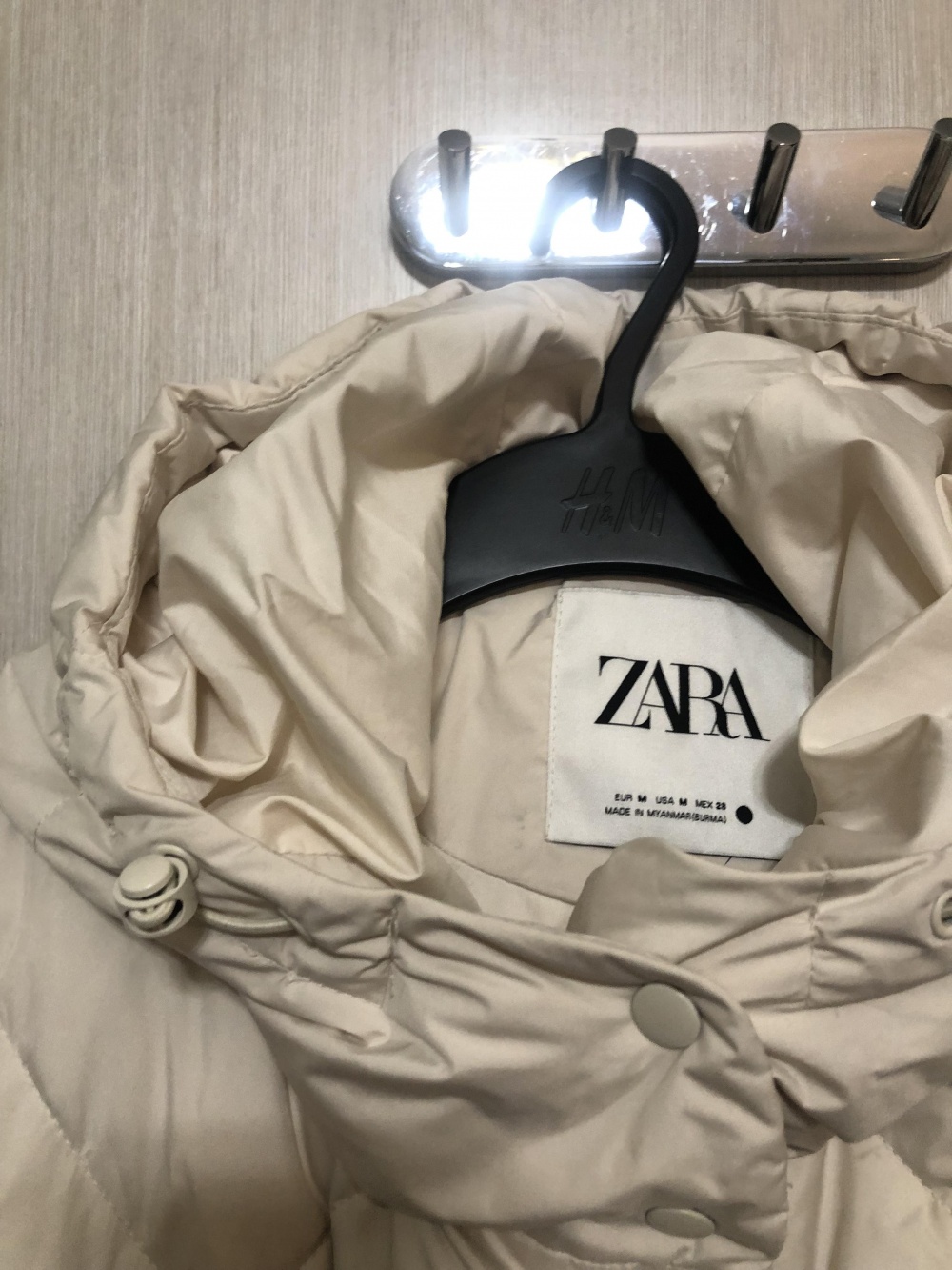 Стеганный пуховик Zara, размер M