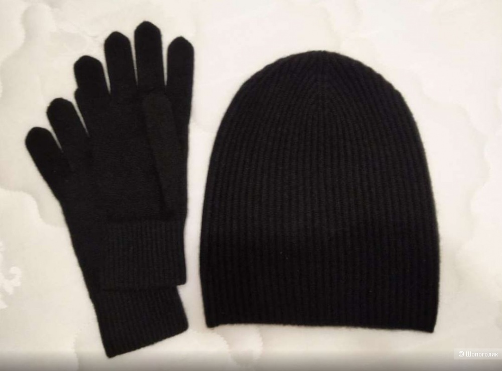 Кашемировый комплект шапка и перчатки Naadam р.M/L