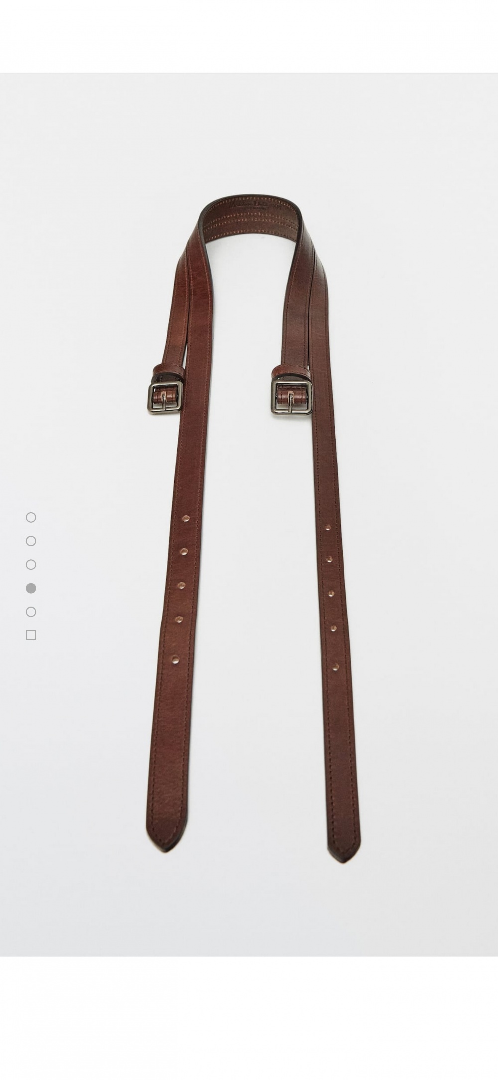 Двойной кожаный ремень Massimo Dutti 80 см