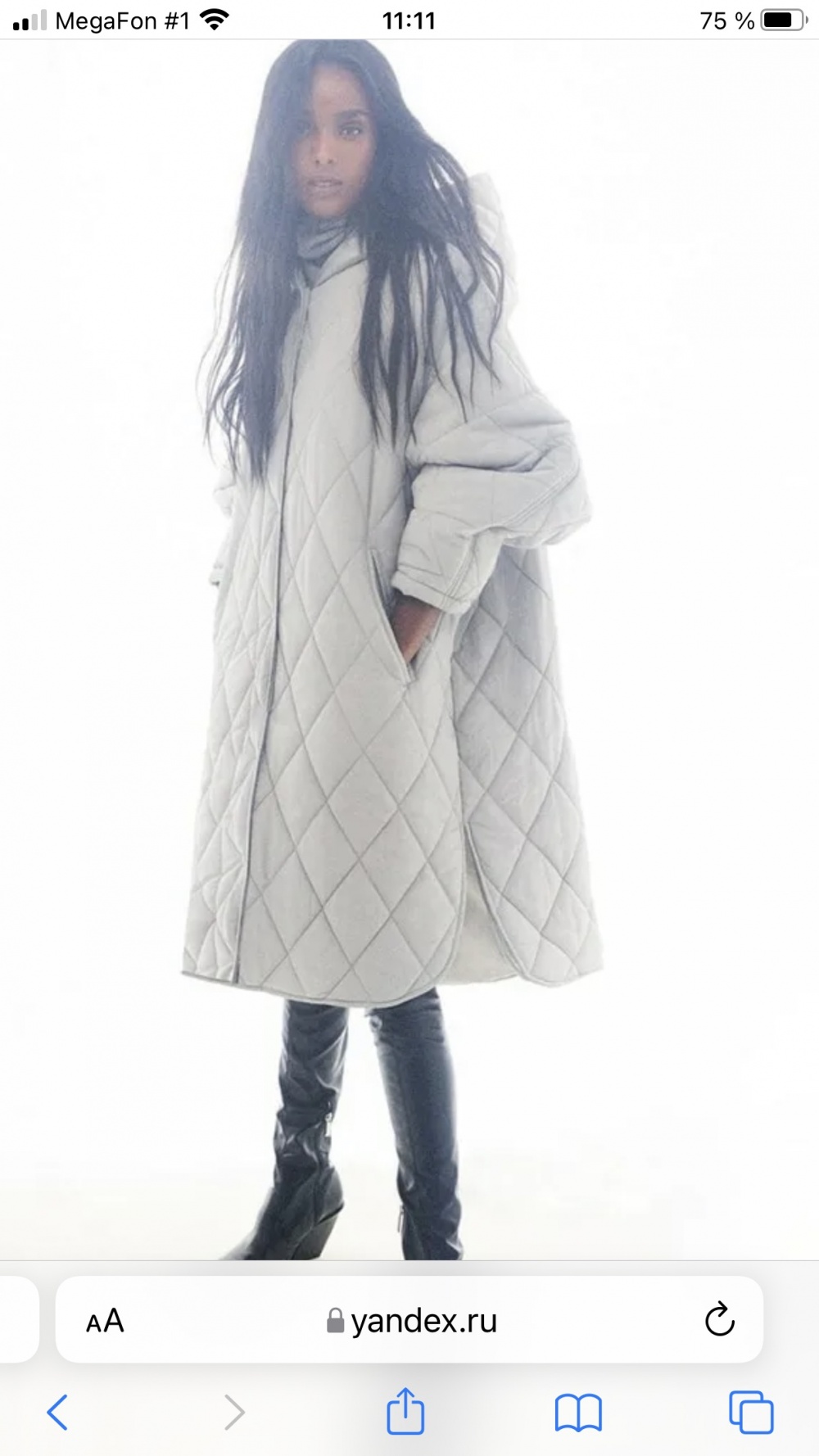 Стеганное пальто Zara, размер M