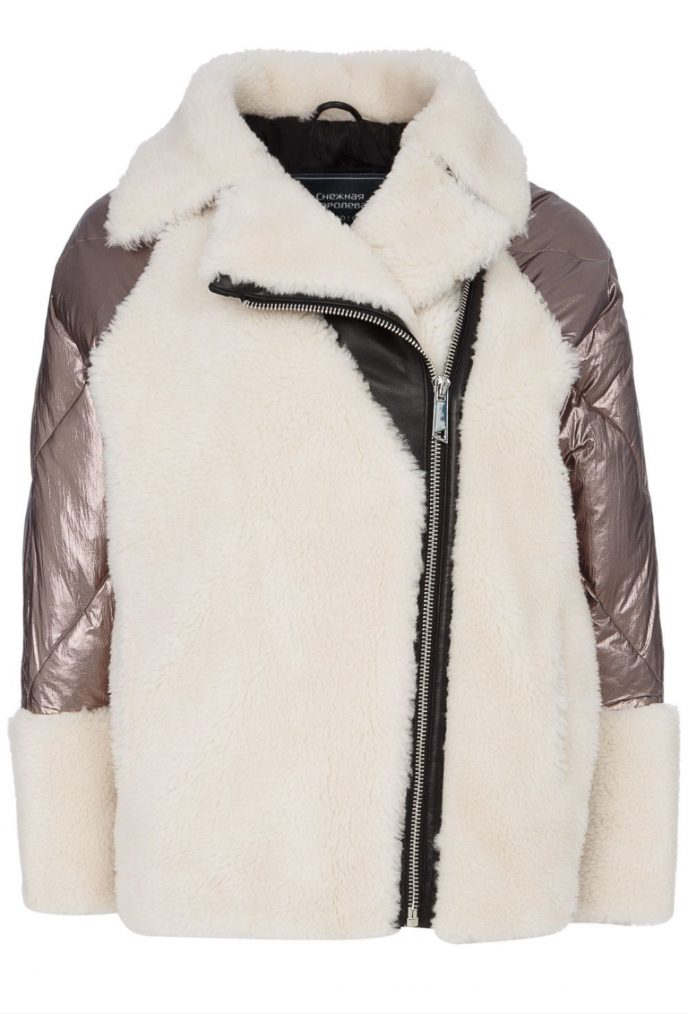 Куртка с отделкой натуральной овечьей шерстью "Снежная королева"