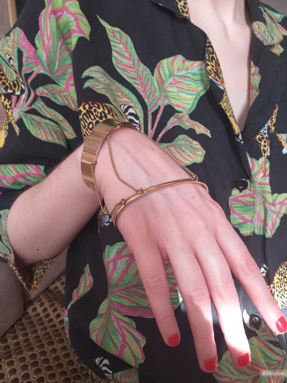 Украшение-браслет на руку Monki Liza Hand Piece, размер единый (one size)