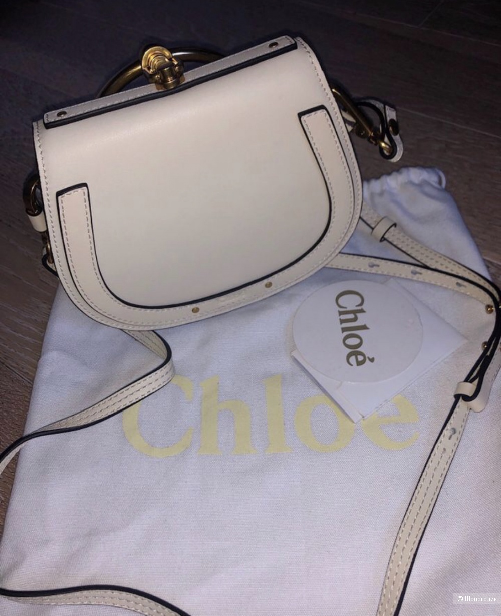 Сумка брендовая Chloe (бежевая , молочная, Высота 15 см, ширина 19 см, глубина 7.5 см, длина ремешка 120 см.)