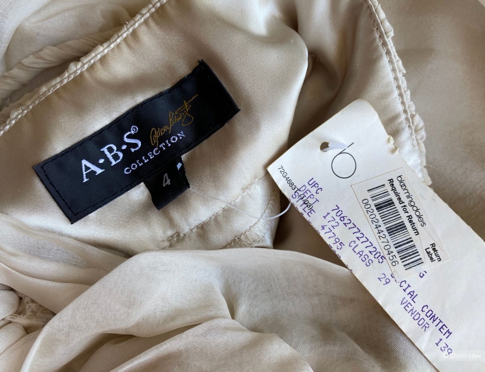 Шелковое платье ABS Allen Schwartz, размер us 4 (42-44) + второе в подарок