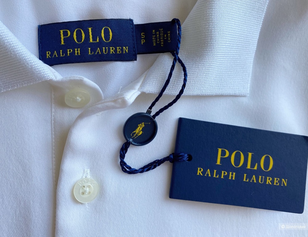 Шелковая блуза-поло Polo Ralph Lauren, размер S/P